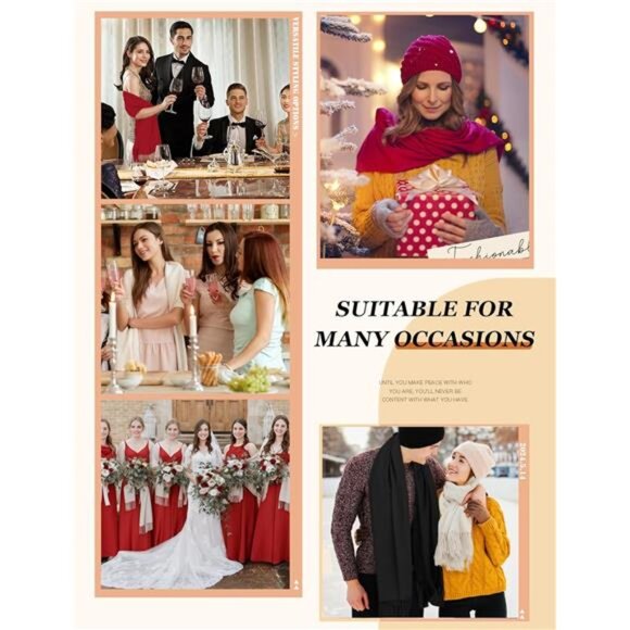 Womens Pashmina Shawl Wrap Soft Evening Wedding Party Scarf Lightweight Warm - Picture 3 of 7